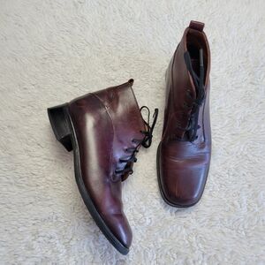 Santana Canada Leather Ankle Boots Women's 7.5 Waterproof Burgundy
